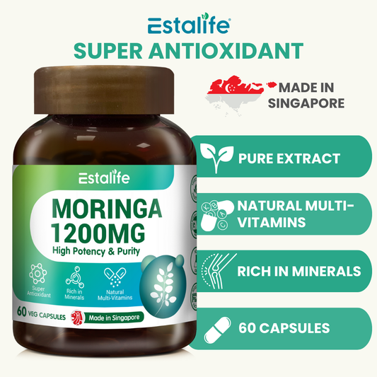 [NEW] Estalife Moringa Leaf 1200MG | Antioxidant Superfood Green Supplement | Vitamins | 60 Capsules