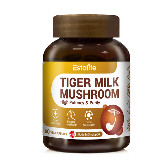 [NEW] Estalife Tiger Milk Mushroom | Lung Respiratory Health | Boost Immunity | 60 Veg Capsule